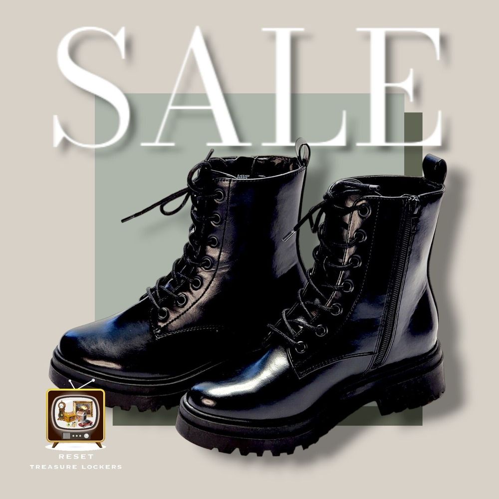 A New Day Women's Bridget Combat Boots Black - Size 6 (Women's Shoes)